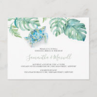 Postcarta de invitación a la cena de ensayo tropic