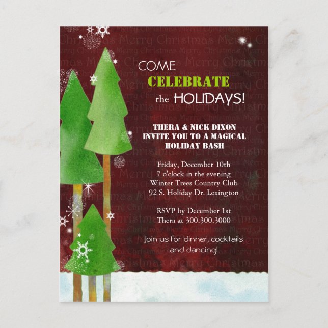 Postcarta de invitación de fiesta de celebración d (Anverso)
