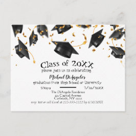 Postcarta de invitación de fiesta de graduación