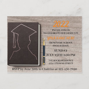 Postcarta de invitación de fiesta de graduación