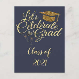 Postcarta de invitación de fiesta de graduación