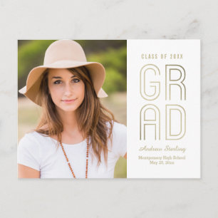 Postcarta de Invitación de graduación de clase tác