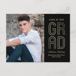 Postcarta de Invitación de graduación de clase tác