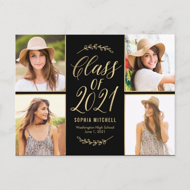 Postcarta de Invitación de graduación radiante (Anverso)