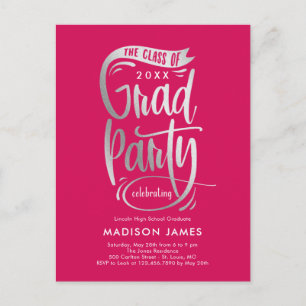 Postcarta de invitación de la fiesta de graduación