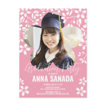 Postcarta de invitación de la fiesta de graduación