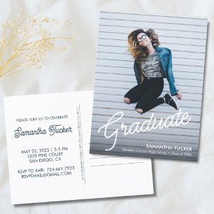Postcarta de invitación de la fiesta de graduación