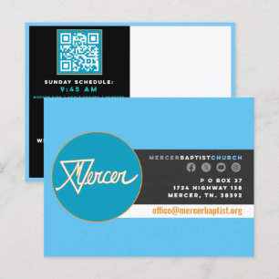 Postcarta de invitación de la Iglesia Bautista de