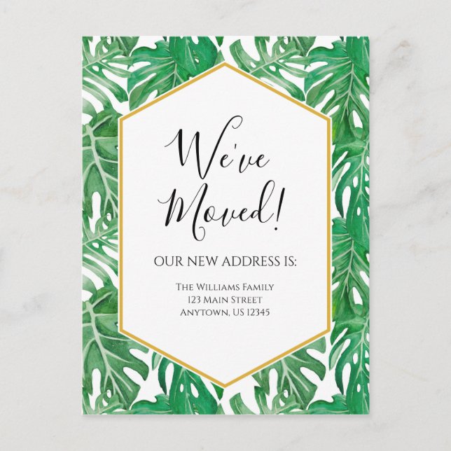 Postcarta de Invitación de movimiento de acuarela  (Anverso)