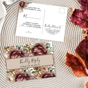Postcarta de invitación de Watercolor floral Weddi