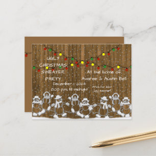 Postcarta de invitación del partido Navidades feos