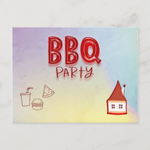 Postcarta de invitación para fiesta de barbacoa de