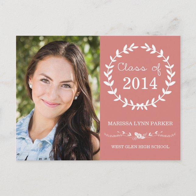 Postcarta de invitación para fiesta de graduación  (Anverso)