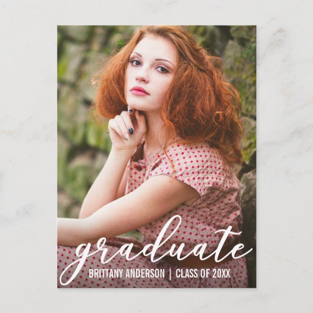 Postcarta de invitación para fiesta de graduación  (Anverso)