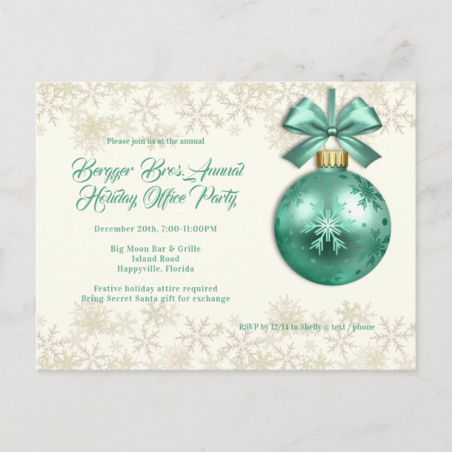Postcarta de plantilla de invitación de fiesta de  (Anverso)