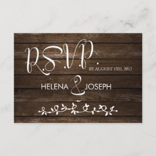 Postcarta de respuesta de fe de madera rústica