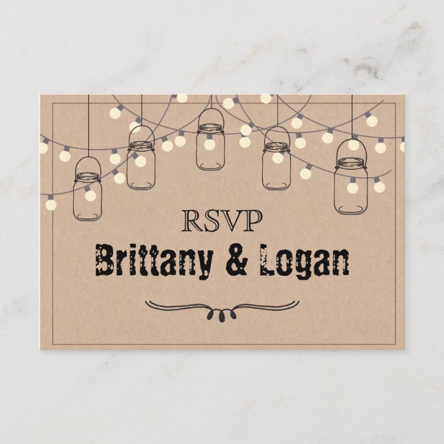 Postcarta de respuesta de Mason Jar Elopement (Anverso)