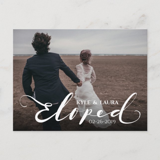 Postcarta moderna sobre la Invitación matrimonial  (Anverso)