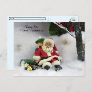 Postcross - tarjeta postal de Santa Claus de patin