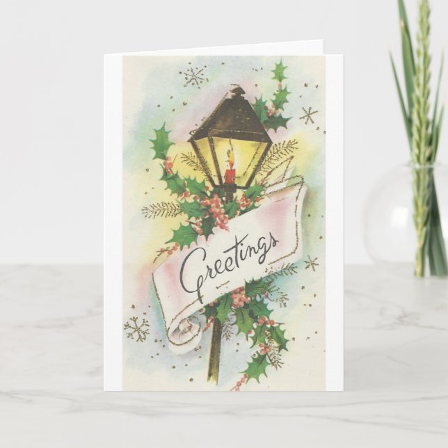 Poste de lámpara vintage de Navidad (Anverso)