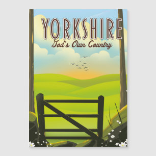 Poste de viaje vintage de Yorkshire "El propio paí