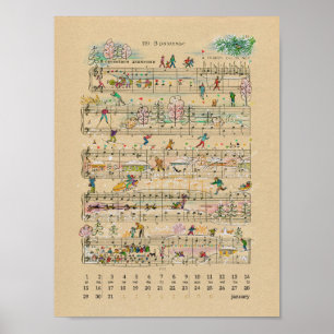 Póster Н de enero а р р Notas Calendario 2022