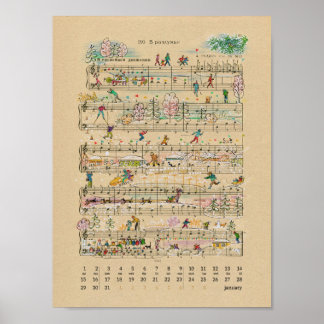 Póster Н de enero а р р Notas Calendario 2022