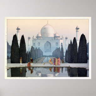Póster タ ジ・ハ ル, Taj Mahal, Hiroshi Yoshida, Woodcut