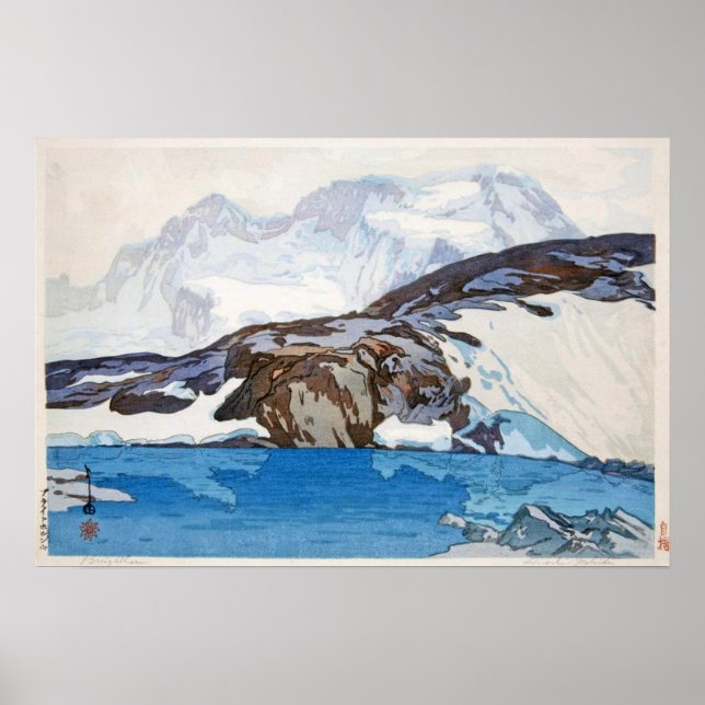 Póster ブ ラ ホ ル ン, Breithorn, Hiroshi Yoshida, Woodcut (Frente)