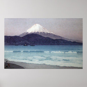 Póster 三 保 の 富 士, el Monte Fuji visto desde la península