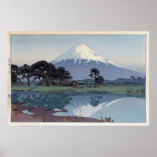 Póster 富 士 鈴 山, Monte Fuji, Suzukawa, Yoshida, Woodcut (Frente)