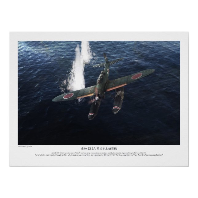 Póster 愛知 E13A 零式水上偵察機”Jake” (Anverso)