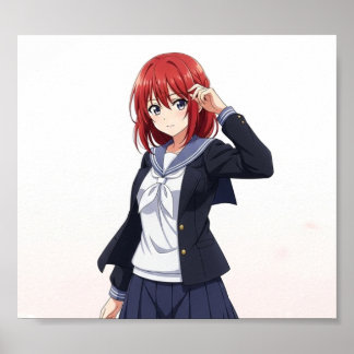 PÓSTER 日本のアニメ風女子キャラクター