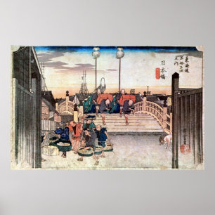 Póster 日 本 橋, 広 Nihonbashi, Hiroshige, Ukiyo-e