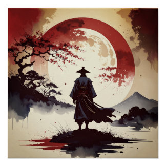Póster 月下の侍 – Samurai Beneath the Crimson Moon