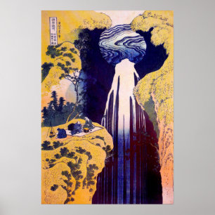 Póster 木 曽 路 の, cascada de Kiso-road, Hokusai, Ukiyo-e