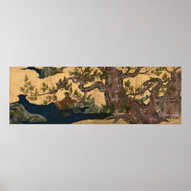 Póster 檜図 Cypress Tree Kano Eitoku (Frente)