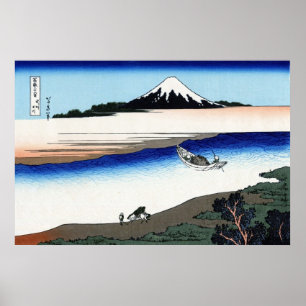 Póster 武 州 玉 川, 北 斎 Ver Mt.Fuji de Tamagawa, Hokusai