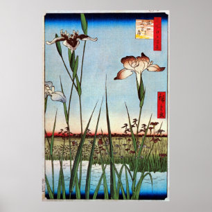 Póster 江 戸 の 菖 蒲, 広 Iris de Edo, Hiroshige
