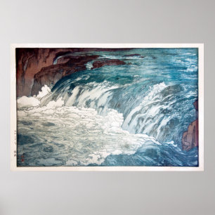 Póster 渓 流, Rapids, Hiroshi Yoshida, Woodcut