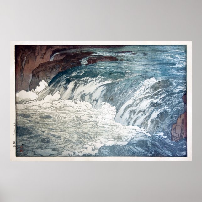 Póster 渓 流, Rapids, Hiroshi Yoshida, Woodcut (Frente)