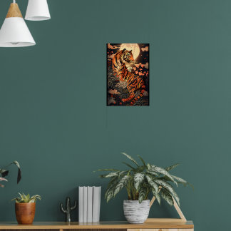 Póster 満月と虎、夜の静けさ/Full moon and tiger, stillness of night