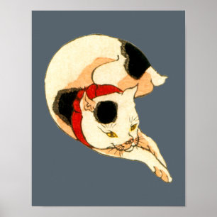 Póster 猫 本 日, 国 gato japonés, Kuniyoshi, Ukiyo-e