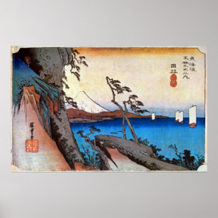 Póster 由 比 宿, 広 Yui-juku, Hiroshige, Ukiyo-e