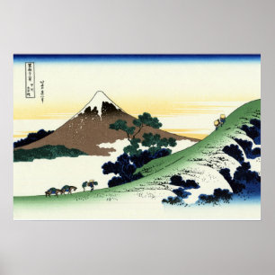 Póster 甲 州 犬 目 峠, 北 斎 Ver Mt.Fuji de Inume, Hokusai