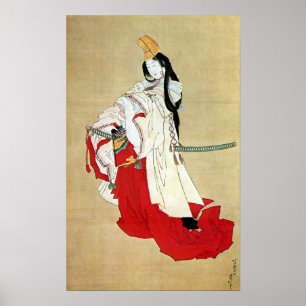 Póster 白 拍 子, 北 Baile Shirabyōshi, Hokusai, Ukiyo-e