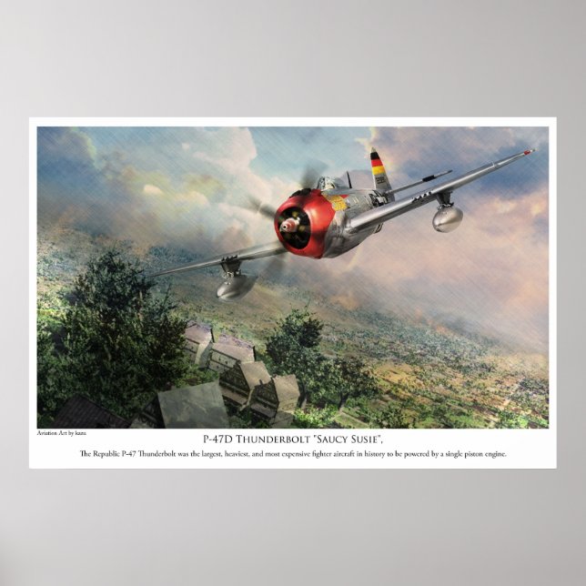 Póster 航 空 芸 術 ポ タ ス の・落・"P-47D^"^whatSU " (Frente)