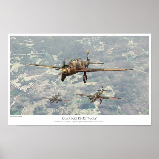 Póster 航 空 芸 術 ポ タ ス・・"`^Ki-32` `^・" (Frente)