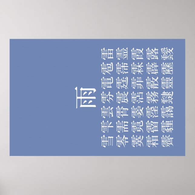 PÓSTER 雨 と 雨 冠 の 漢 字 (Frente)
