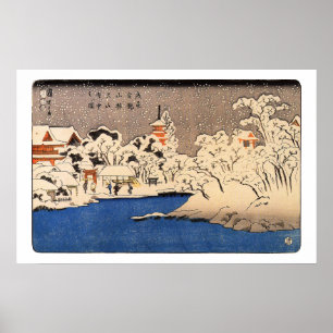 Póster 雪 の 浅 草,国 Snowy Asakusa, Kuniyoshi, Ukiyo-e